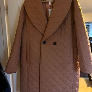 Avec Les Filles Quilted Coat in Apricot